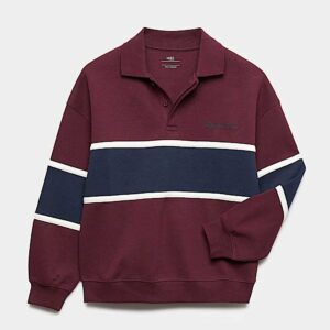 M&S Cotton Rich Colour Block Rugby Sweatshirt (6-16 Yrs)