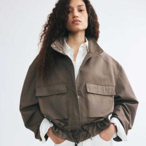 Oversized Utility Jacket Dark taupe