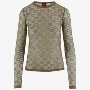 Pinko sheer patterned knitted top