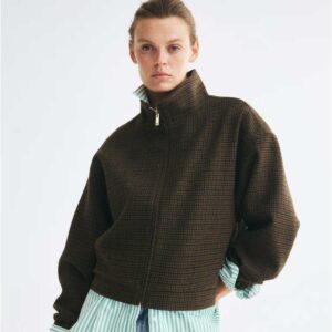 Stand-Up Collar Wool-Blend Jacket