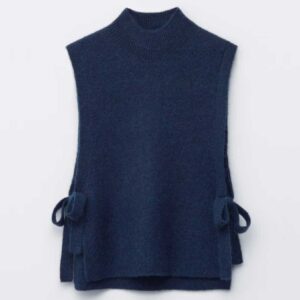 Wool Bib Collar Dark Blue