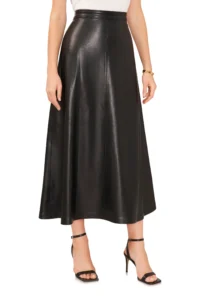 Faux Leather A-Line Skirt Vince Camuto