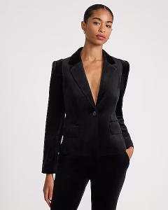 Velvet One Button Blazer