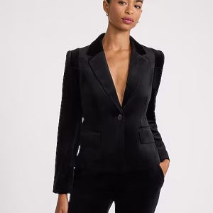 Velvet One Button Blazer