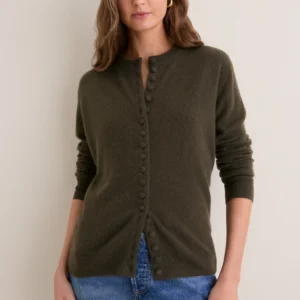 Tuckernuck Olive Cashmere Pippa Cardigan