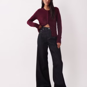 Brave Soul compact knit cardigan in burgundy