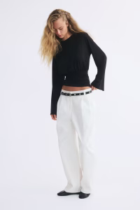 Long-Sleeved Gathered Top