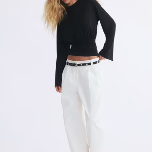 Long-Sleeved Gathered Top