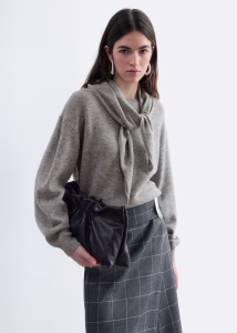 Merino Wool Scarf Neck Jumper