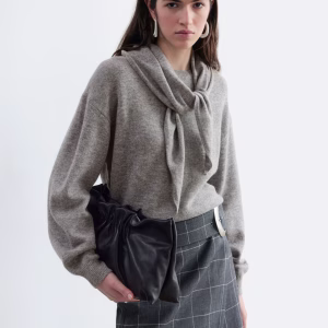 Merino Wool Scarf Neck Jumper