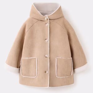 Coat with shearling-effect lining