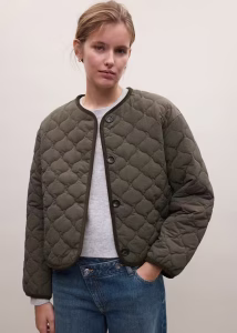 Padded anorak with piping detail