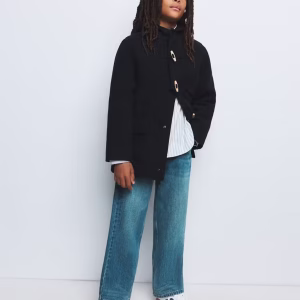 Wool blend hooded coat
