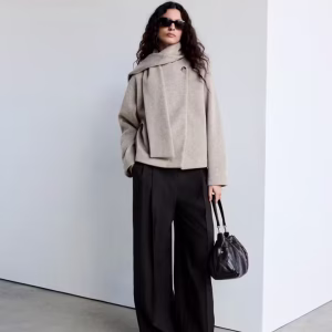 Scarf-collar cloth jacket