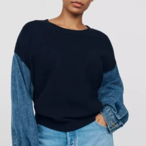 English Factory Plus Denim Twofer Sweatshirt