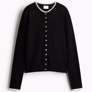 Lace-Trimmed Cardigan