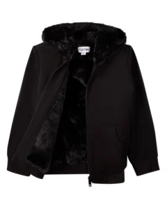 Boys Zip-Up Rayon Blend Hoodie with Cozy Faux Fur Lining MeMoi