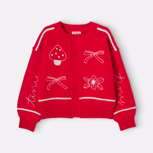 Tinycottons Embroidered wool cardigan