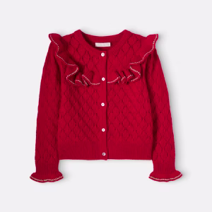 C'era Una Volta Azur ruffled pointelle cardigan