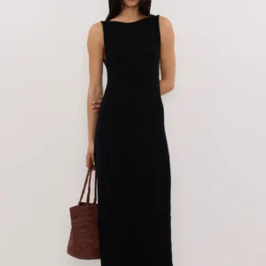 Benette Black Fringe Maxi Dress