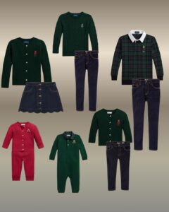 Green and Denim Fall Family