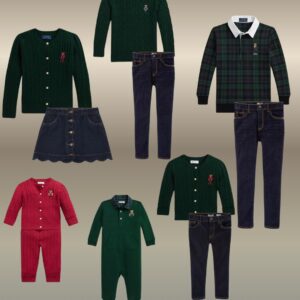 Green and Denim Fall Family