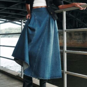 A-Line Denim Skirt Denim blue