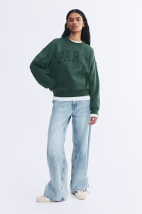 Sweatshirt with Printed Motif