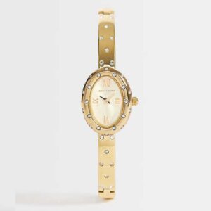 Abbott Lyon polka dot oval watch in gold