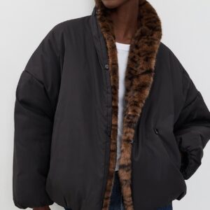 Bailey Rose Black Leopard Jacket