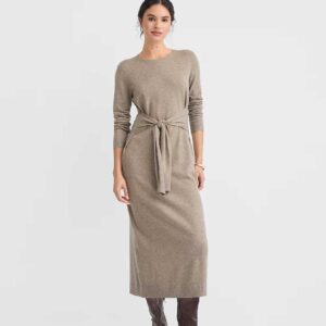 Belted Midi Sweater Dress Dark Pumice Heather