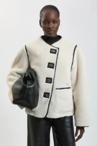 Karen Millen Faux Fur Tipped Turnlock Coat