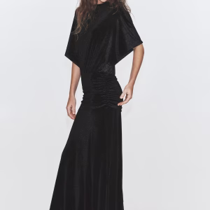 Gathered Velvet Dress