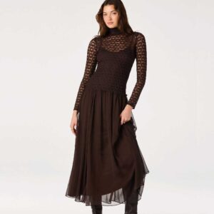 Camila Lace Bodice Maxi Dress Espresso