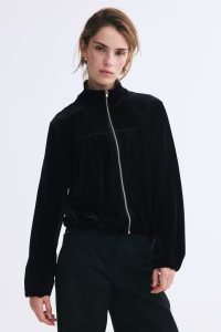 Velour Jacket with Zipper