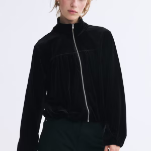 Velour Jacket with Zipper