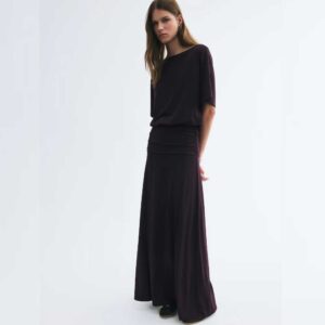 Draped Maxi Dress Dark plum purple