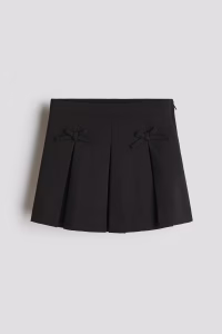 Bow-Detail Pleated Skirt