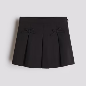 Bow-Detail Pleated Skirt