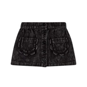 Girls 100% Cotton Denim Button-Down Short Skirt