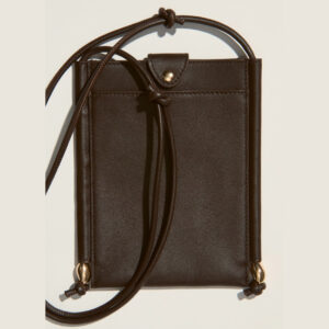 Leather Crossbody Bag Dark brown