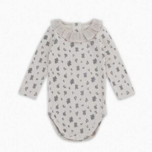 LOUISIELLA Baby Ernel Organic Bodysuit in Vintage Blue