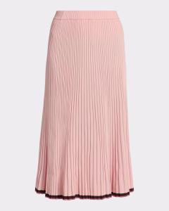 Zimmermann Rib-Knit A-Line Midi Skirt