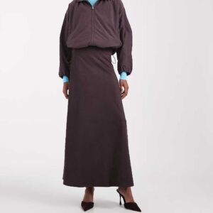 ONLY Tall faux suede maxi skirt in chocolate brown