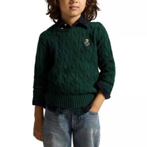 Polo Ralph Lauren Boys' Polo Bear Cable Knit Cotton Sweater