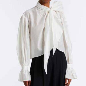 Polo Ralph Lauren Tie-detail cotton and silk organdy blouse