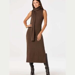 Shyanne Turtleneck Scarf Sweater Dress
