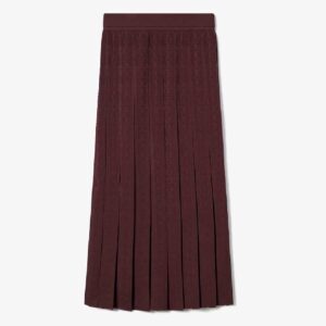 T MONOGRAM JACQUARD SKIRT mahogany