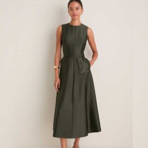 Tuckernuck Evergreen Dupioni Helene Dress