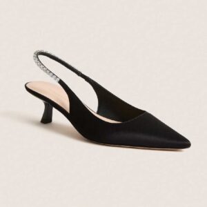 Tuckernuck Shoes Black Satin Audrey Heels